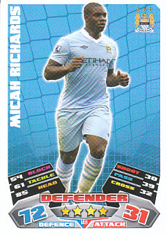Micah Richards Manchester City 2011/12 Topps Match Attax #148